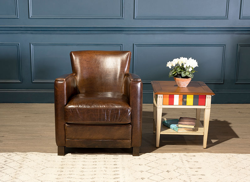 1 Vendome Chair in Duke Leather Cinnamon